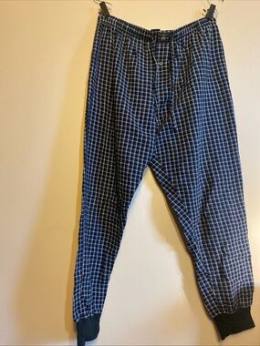 Polo Ralph Lauren Sleepwear Mens Large Blue Plaid Lounge Sleep Pants Pockets